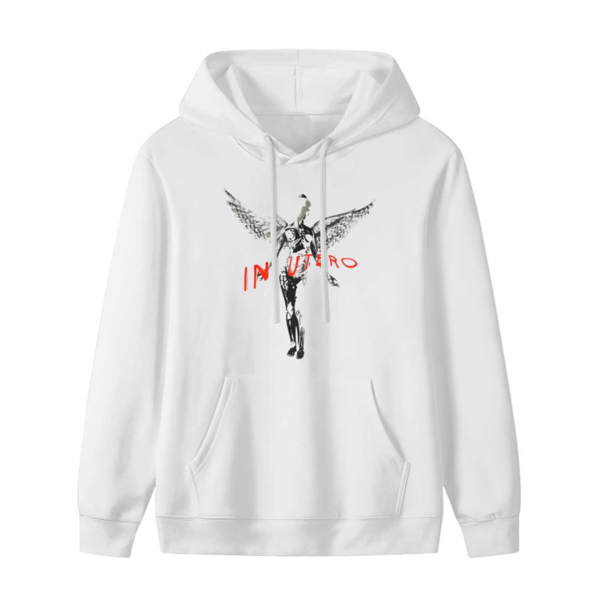 Nirvana In Utero Dark Angel Red Logo Hoodie