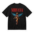 Nirvana In Utero Blue Anatomical Angel Graphic T-Shirt — product design preview of the artwork; a blue winged anatomical angel is the central image
