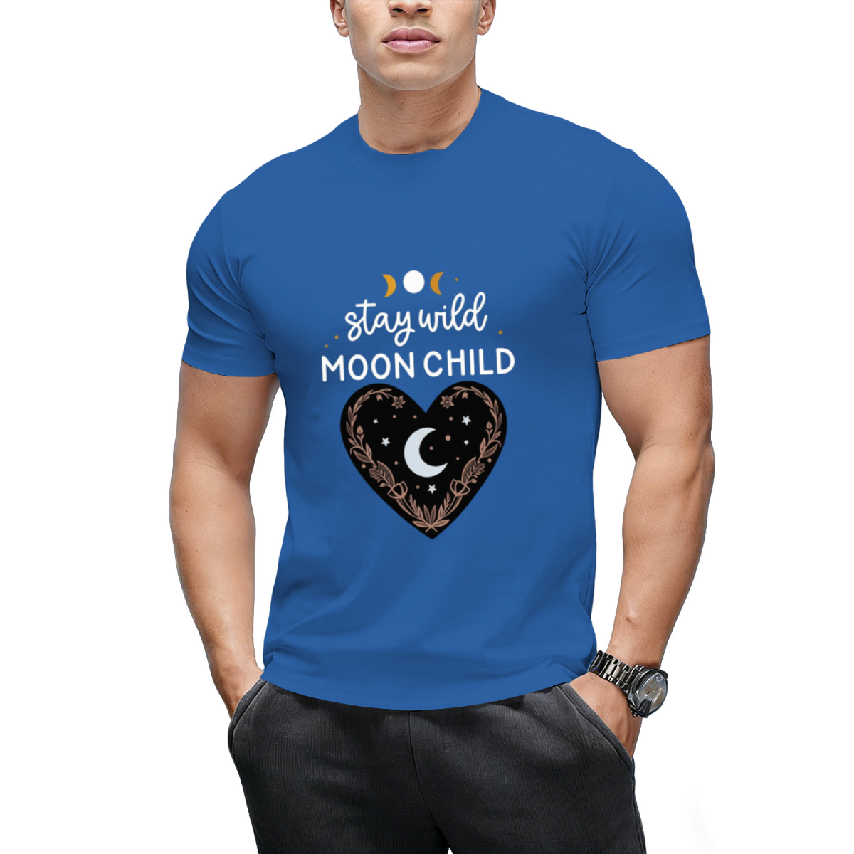 Stay Wild Moon Child Celestial Design Graphic T-Shirt