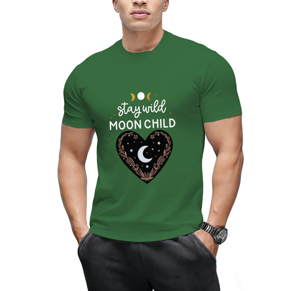Stay Wild Moon Child Celestial Design Graphic T-Shirt