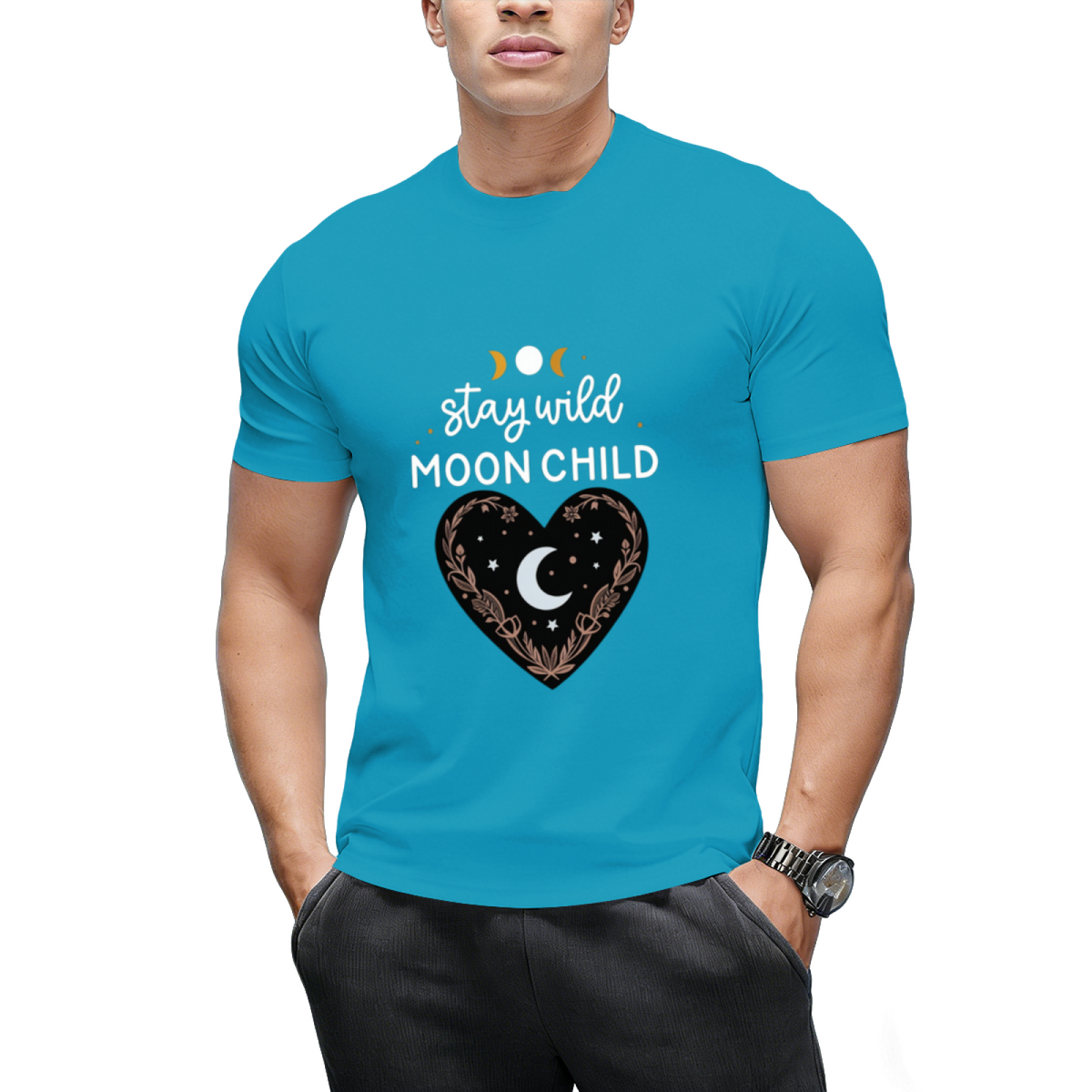 Stay Wild Moon Child Celestial Design Graphic T-Shirt