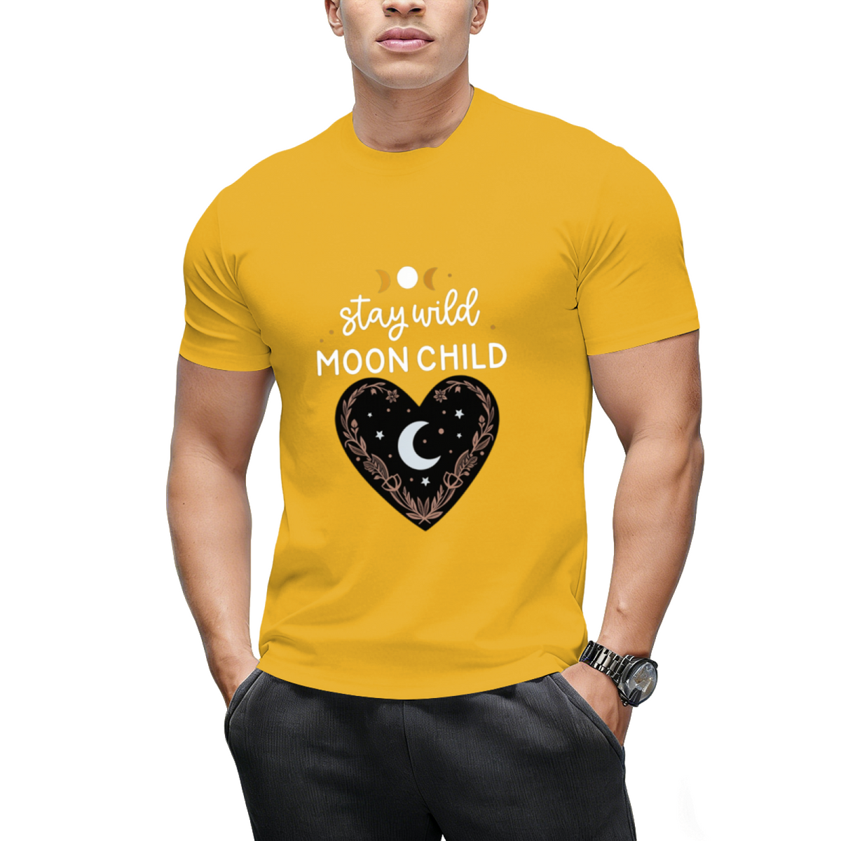 Stay Wild Moon Child Celestial Design Graphic T-Shirt