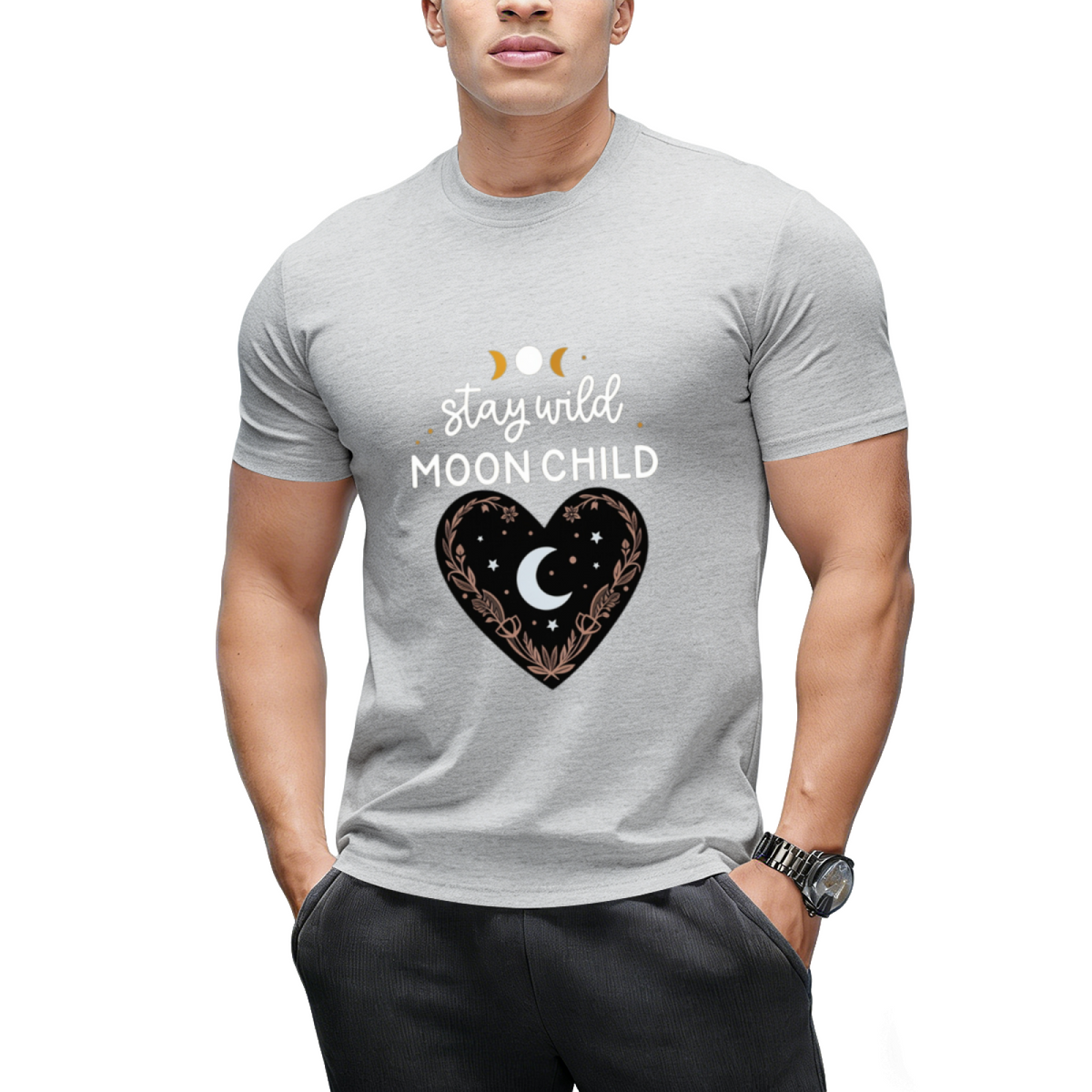 Stay Wild Moon Child Celestial Design Graphic T-Shirt