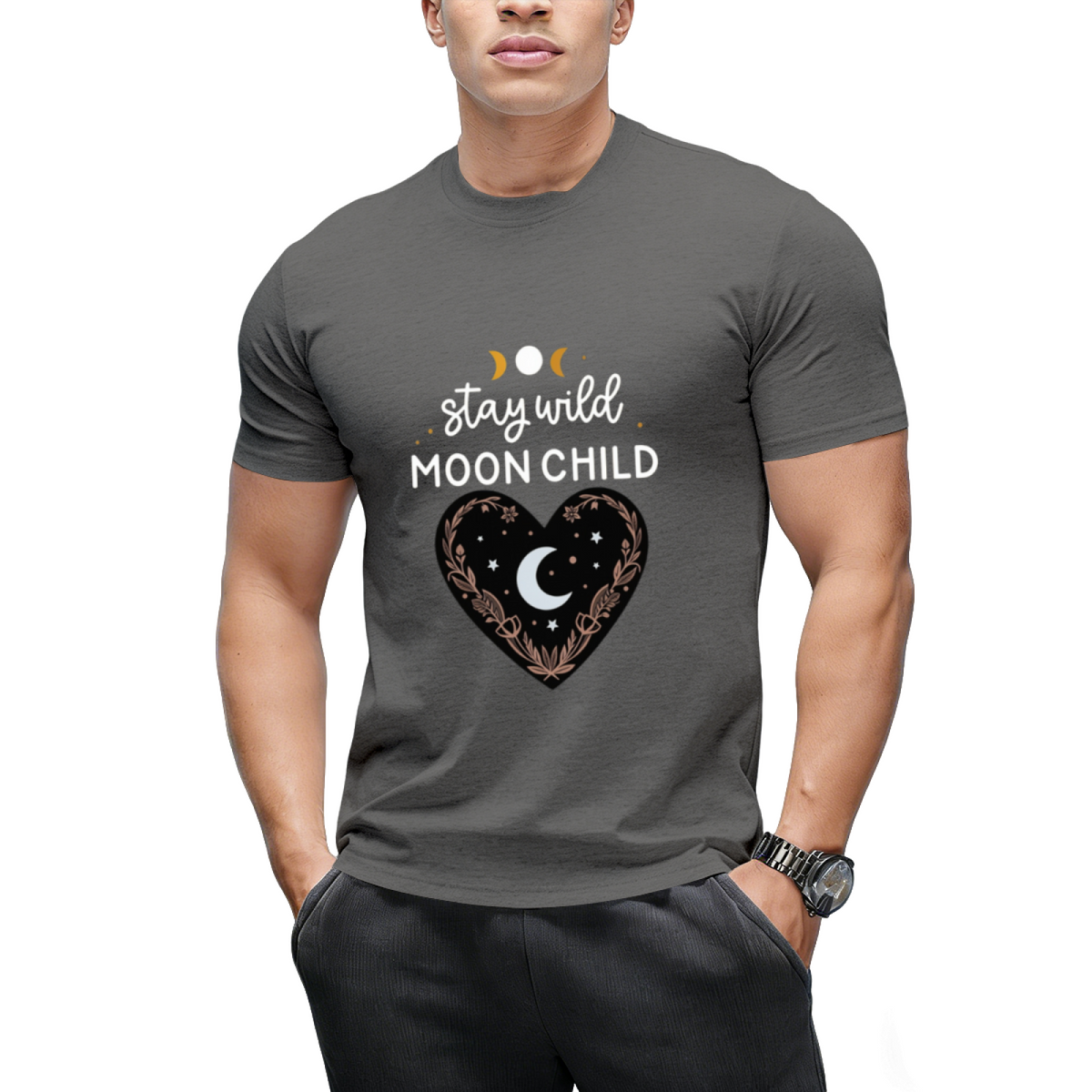 Stay Wild Moon Child Celestial Design Graphic T-Shirt