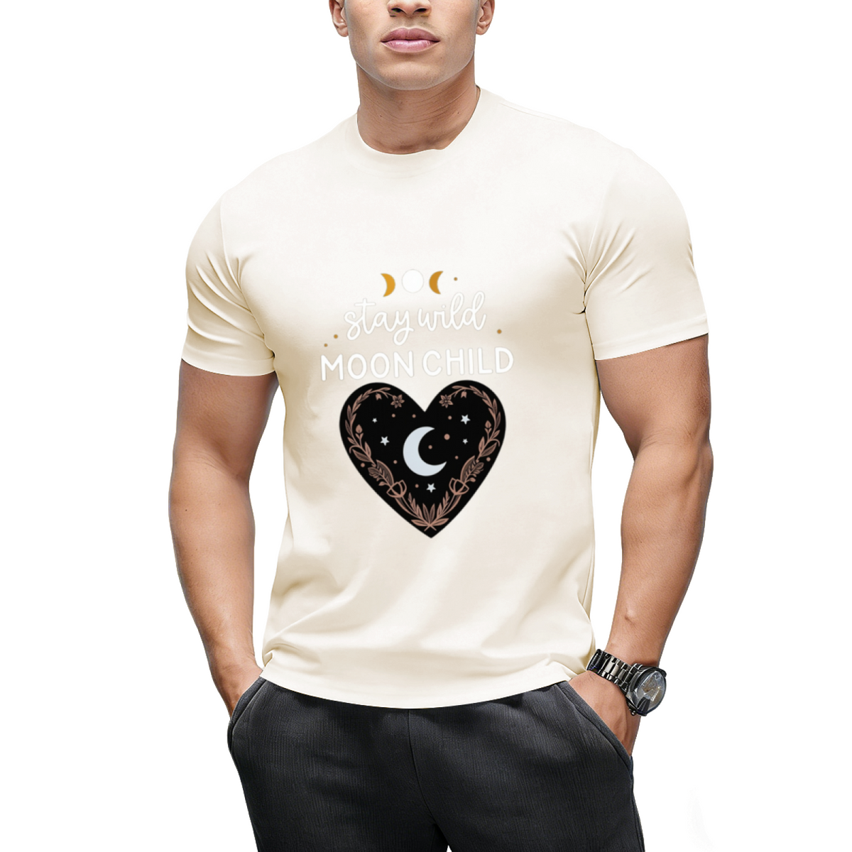 Stay Wild Moon Child Celestial Design Graphic T-Shirt