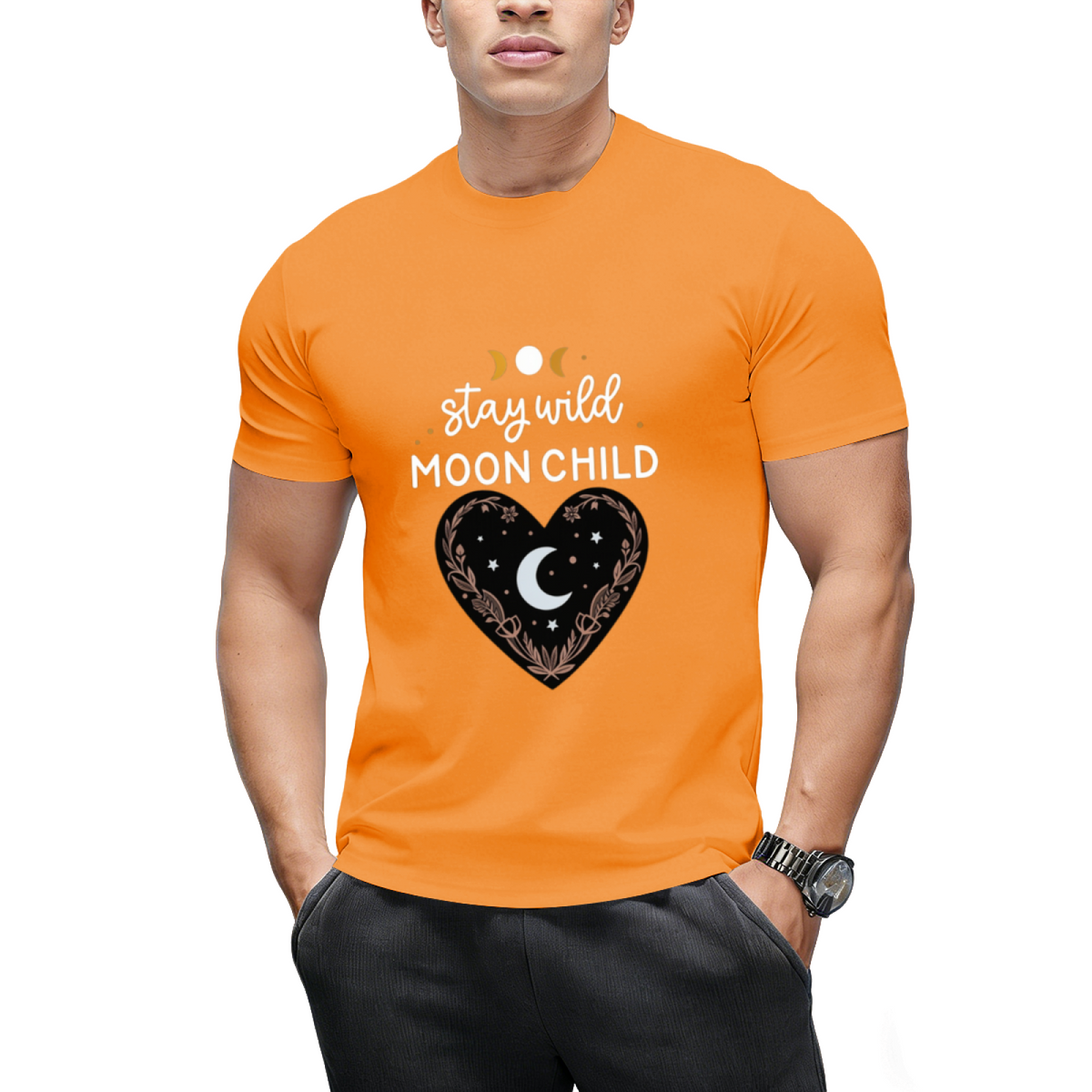 Stay Wild Moon Child Celestial Design Graphic T-Shirt