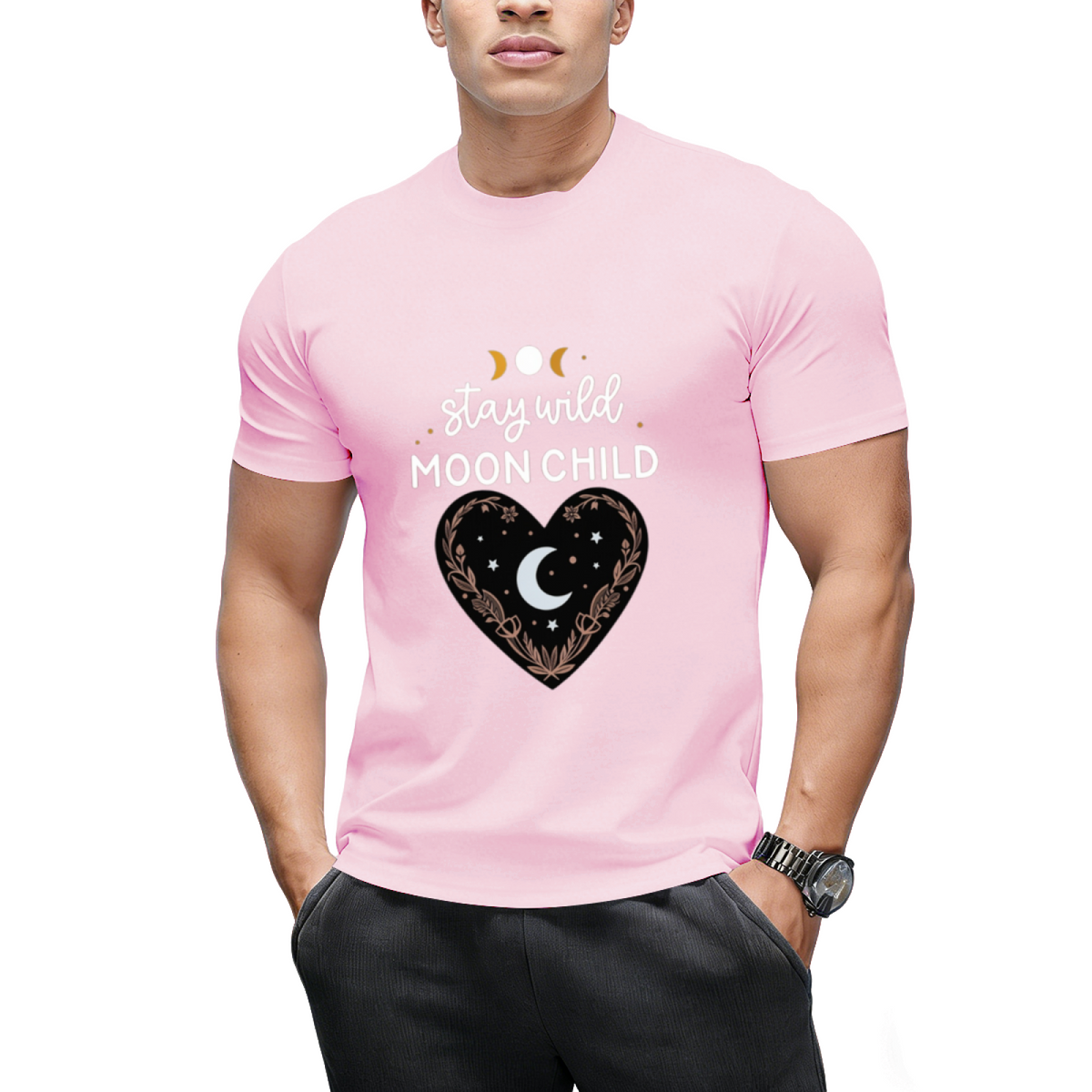 Stay Wild Moon Child Celestial Design Graphic T-Shirt