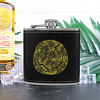 Nirvana I’m So Happy Smiley 6oz vintage-style stainless steel hip flask product image