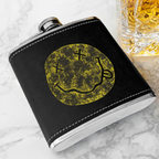 Nirvana I’m So Happy Smiley 6oz vintage-style stainless steel hip flask product image