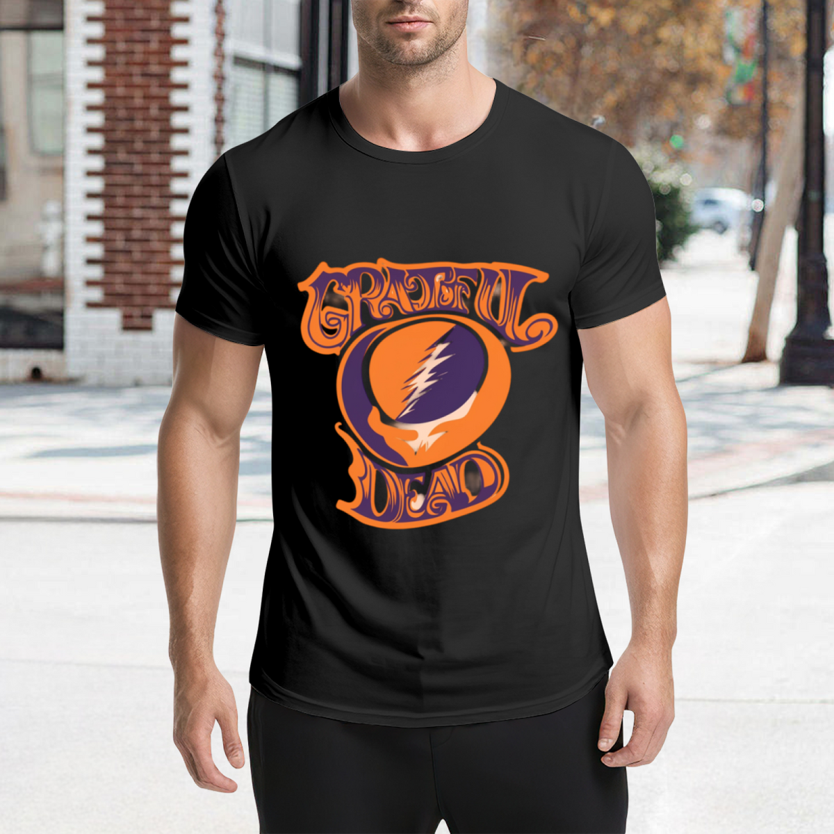 Grateful Dead Orange Purple Steal Your Face graphic T-shirt product image