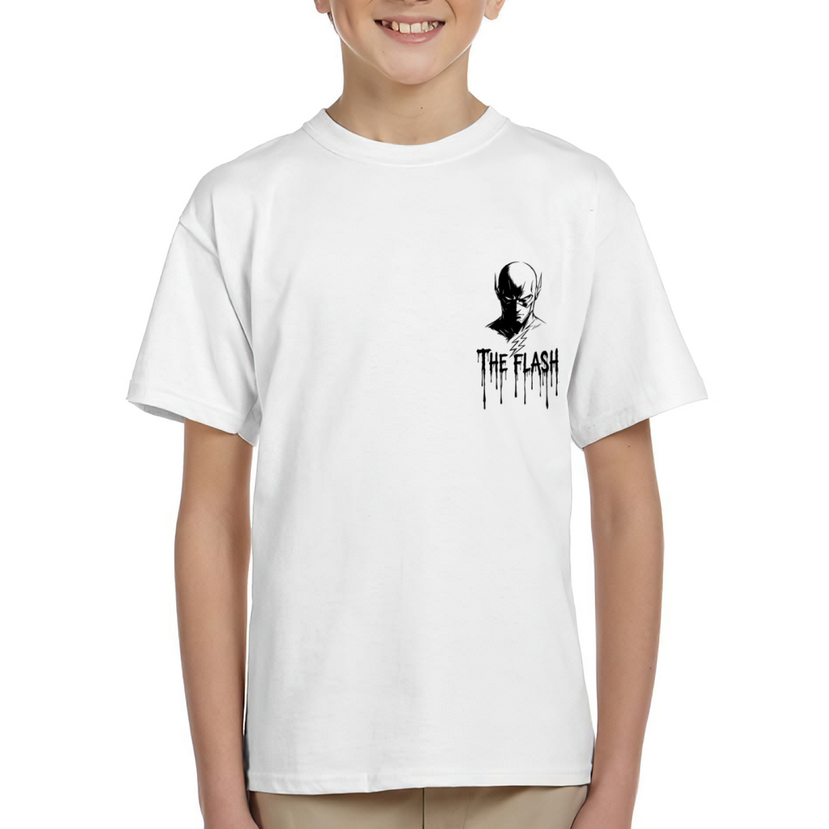 Bolt Mask Ink Print Kid's T-Shirt for Weekend Wear