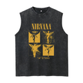 Nirvana In Utero Four Panel Angel Washed Tank Top — product image showing the an In Utero angel graphic arranged in four panels design