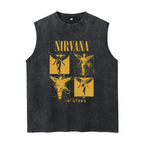 Nirvana In Utero Four Panel Angel Washed Tank Top — product image showing the an In Utero angel graphic arranged in four panels design