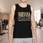 Nirvana Nevermind Blue Yellow Logo Graphic Tank Top product image featuring Nevermind blue and yellow lettering