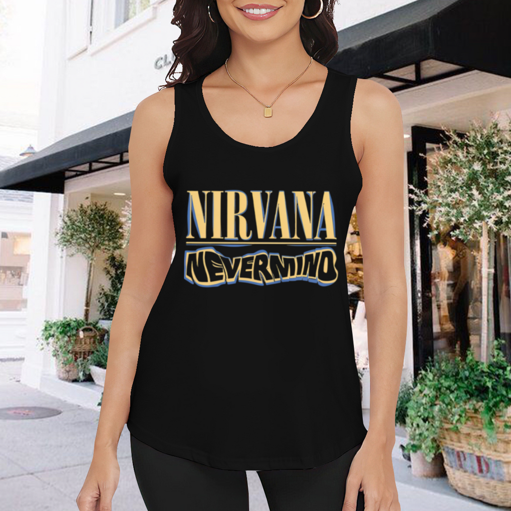 Nirvana Nevermind Blue Yellow Logo Graphic Tank Top product image featuring Nevermind blue and yellow lettering