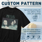 Nirvana Vintage Blue Band Portrait Graphic T-Shirt — product design preview of the artwork; a three-member band portrait is presented in a blue tint