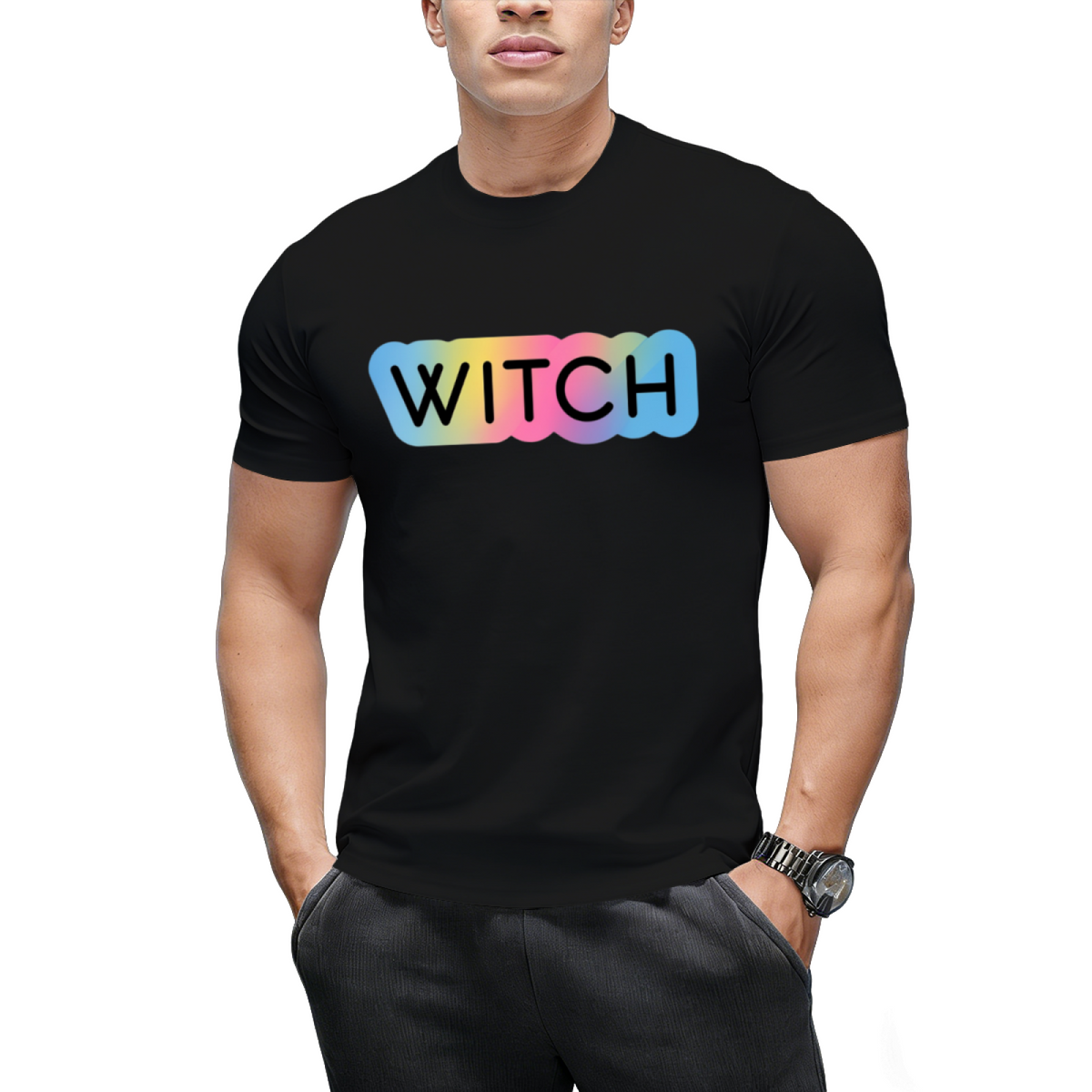 Rainbow Witch Lettering T-Shirt