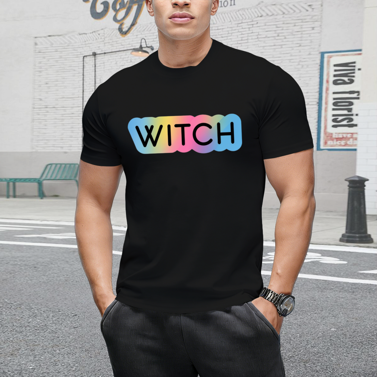 Rainbow Witch Lettering T-Shirt
