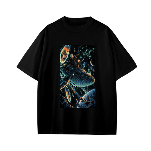 Child model in a kid's T-shirt showing alien World Explorers front graphic