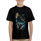 Galaxy Whale Riders Kid's T-Shirt for Vacation Wear
