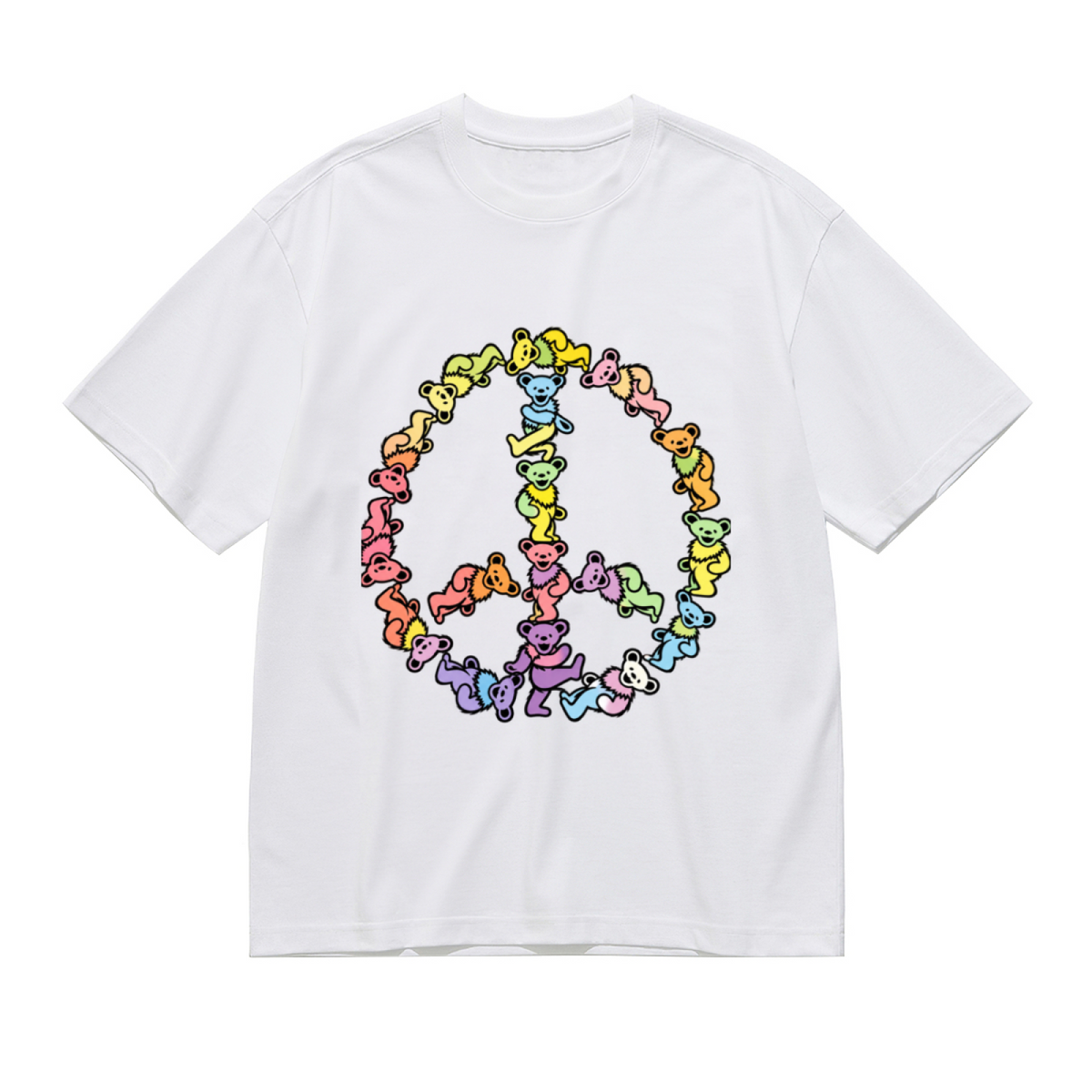 Grateful Dead Dancing Bears Peace Sign Graphic T-Shirt