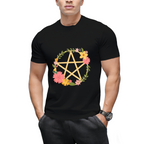 Midsummer Floral Pentacle Design Graphic T-Shirt