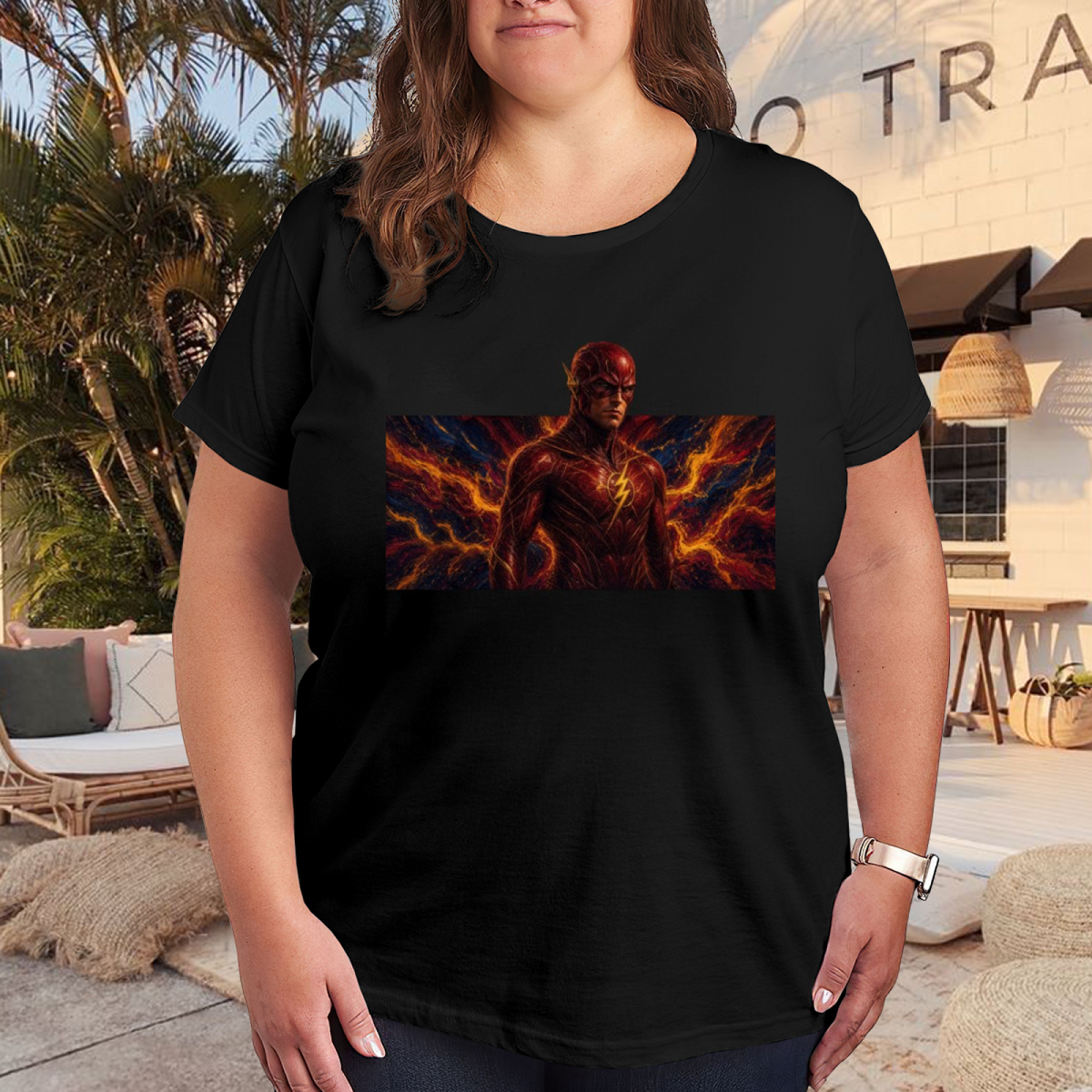 Orange Storm Portrait Women's T-Shirt for Evening Outfits