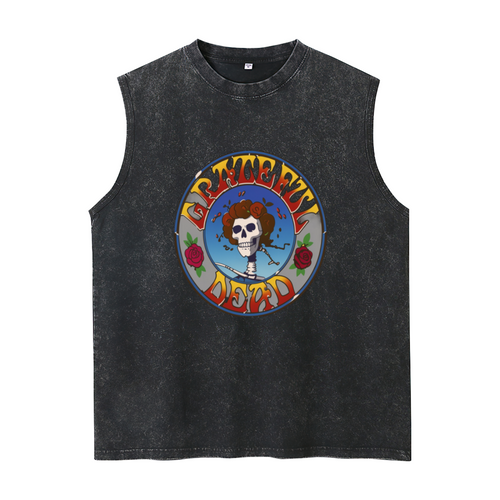 Grateful Dead washed graphic tank top with Skull Roses Bertha graphic