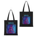 Nirvana Sliver Black Graphic Canvas Tote — a black-themed graphic referring to the Nirvana song “Sliver”