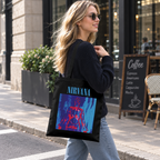 Nirvana Sliver Black Graphic Canvas Tote — a black-themed graphic referring to the Nirvana song “Sliver”