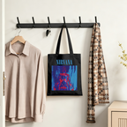 Nirvana Sliver Black Graphic Canvas Tote — a black-themed graphic referring to the Nirvana song “Sliver”