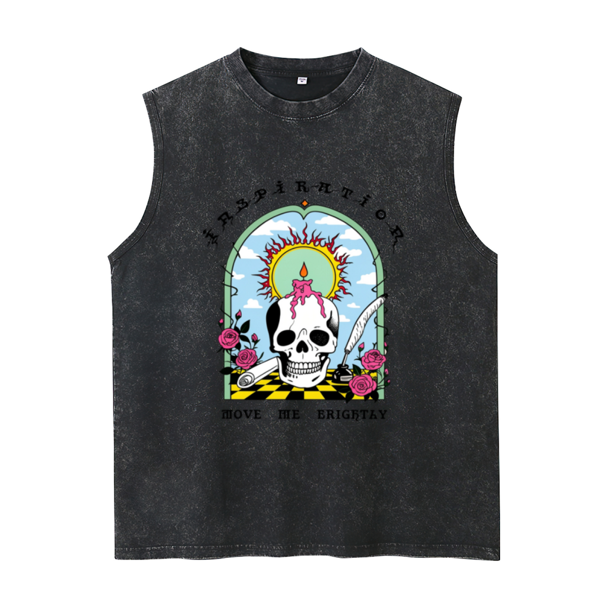 Grateful Dead washed graphic tank top with Terrapin Station graphic