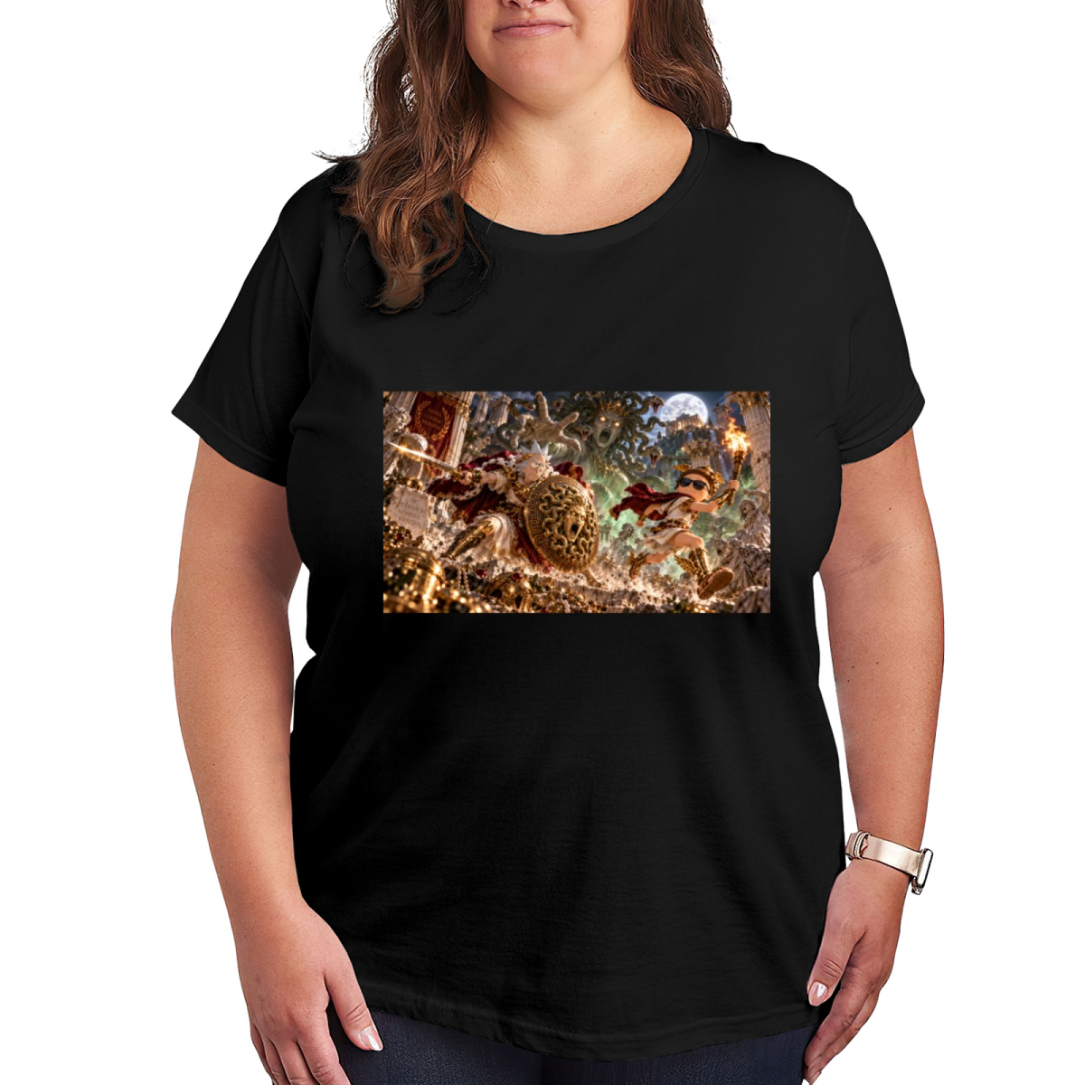 Shield and Moonlight Women's T-Shirt for Halloween Nights