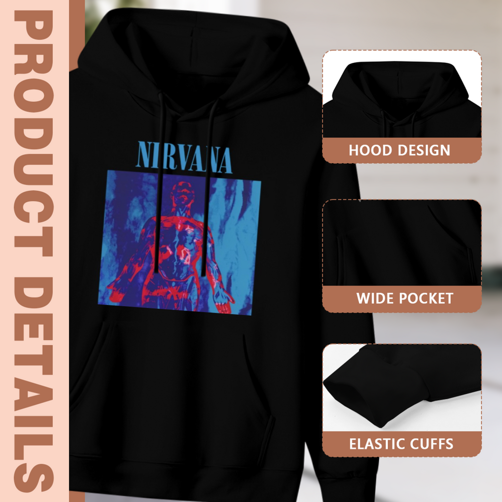 Nirvana Anatomical Figure Red Blue Hoodie, apparel product image