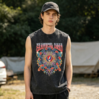 Grateful Dead washed graphic tank top with New Years graphic