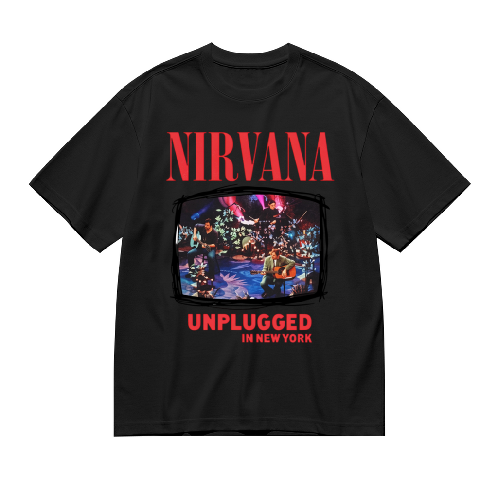 Graphic T-shirt product image with mtv unplugged in new york artwork