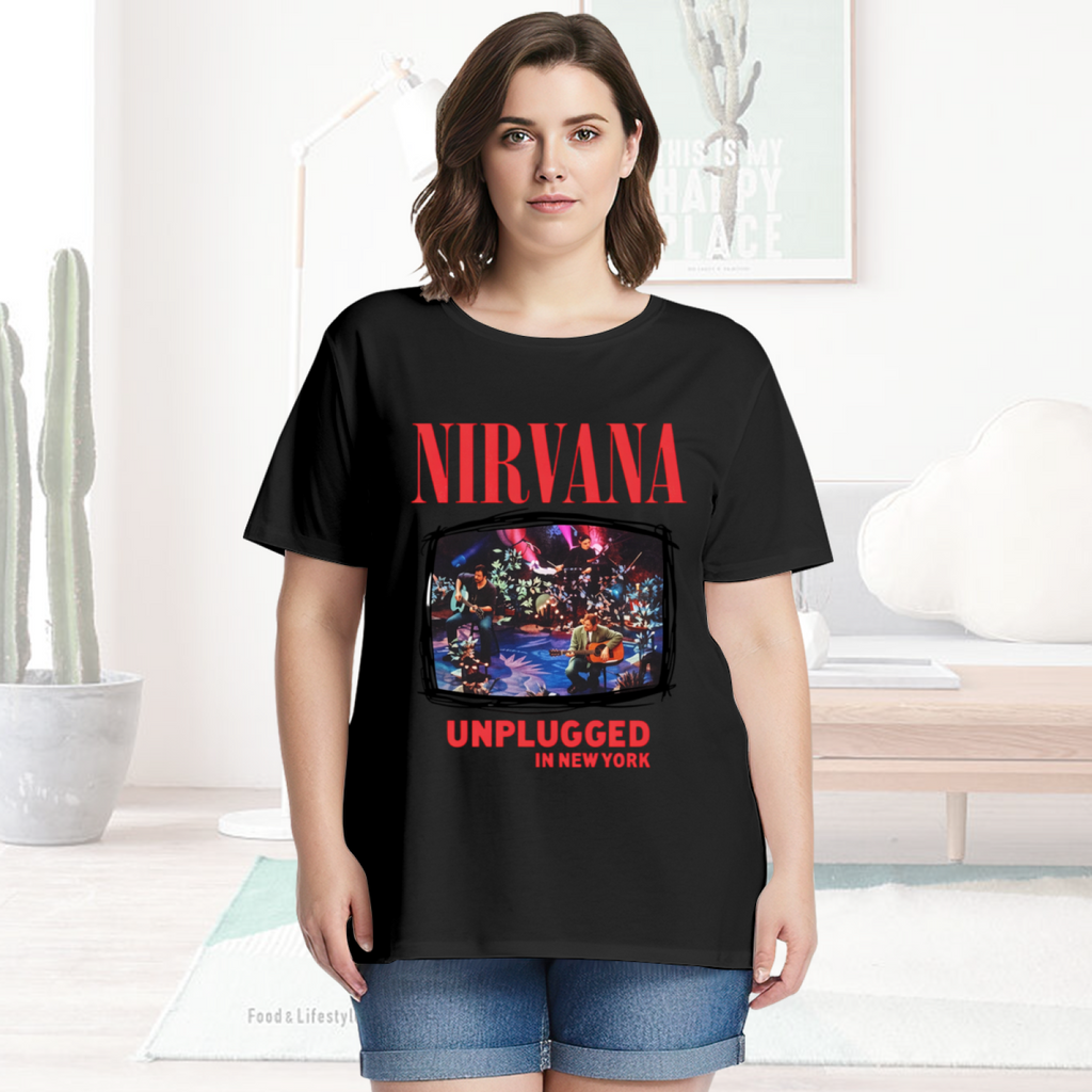 Graphic T-shirt product image with mtv unplugged in new york artwork