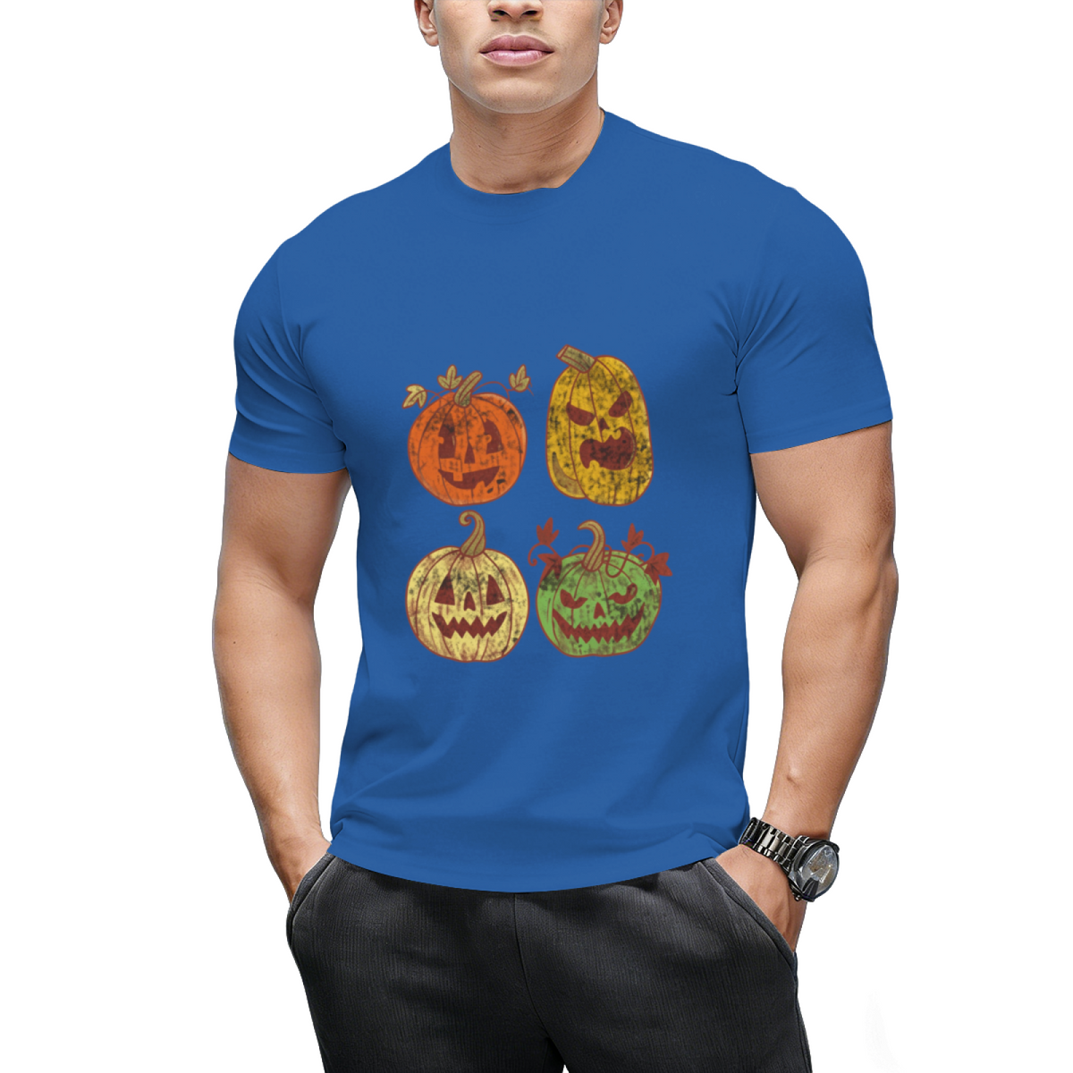 Retro Halloween Pumpkin Graphic T-Shirt