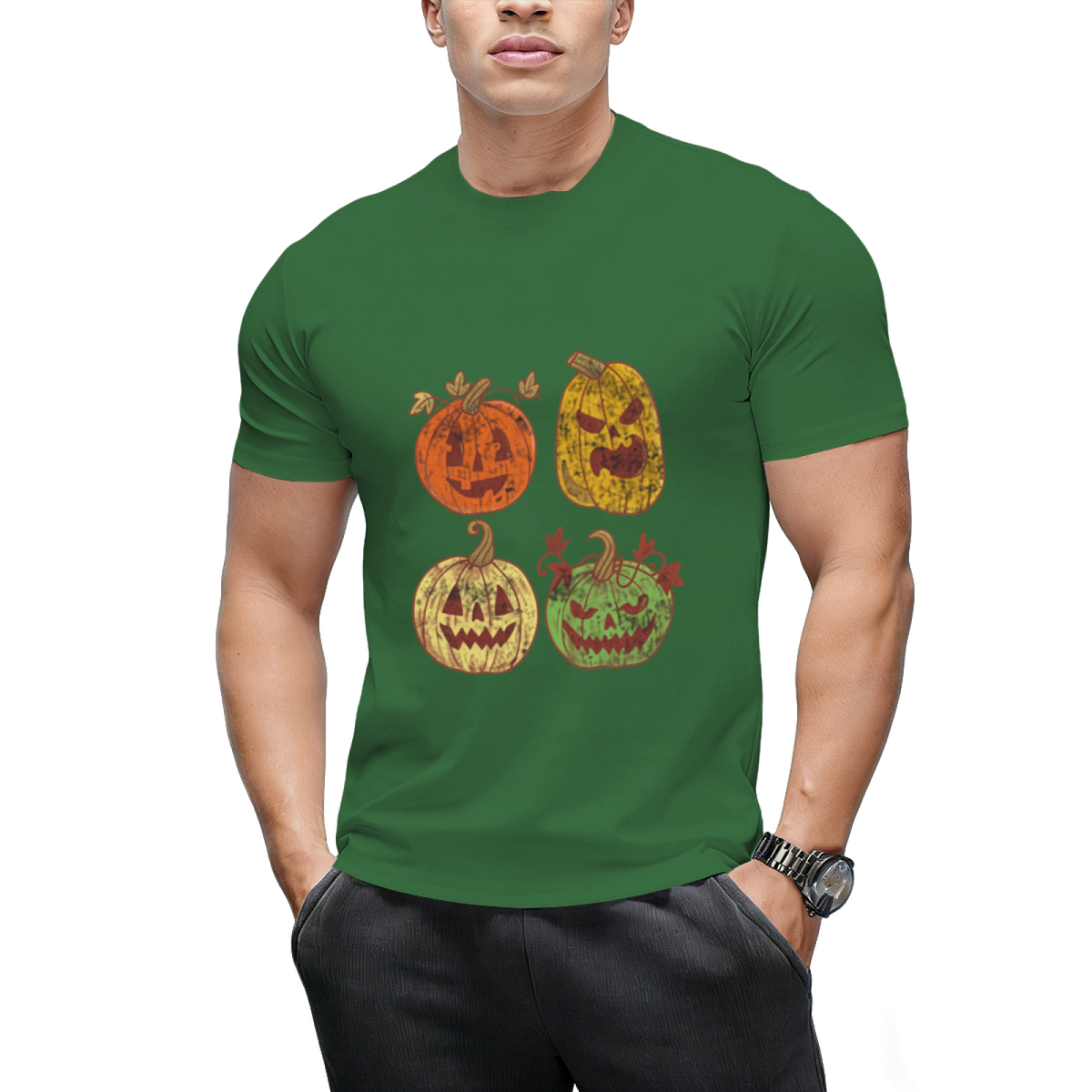 Retro Halloween Pumpkin Graphic T-Shirt