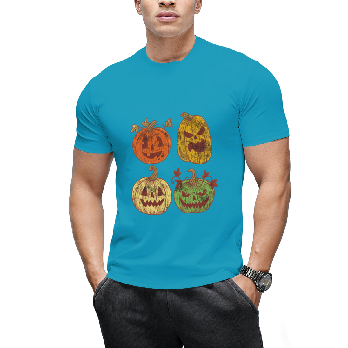 Retro Halloween Pumpkin Graphic T-Shirt