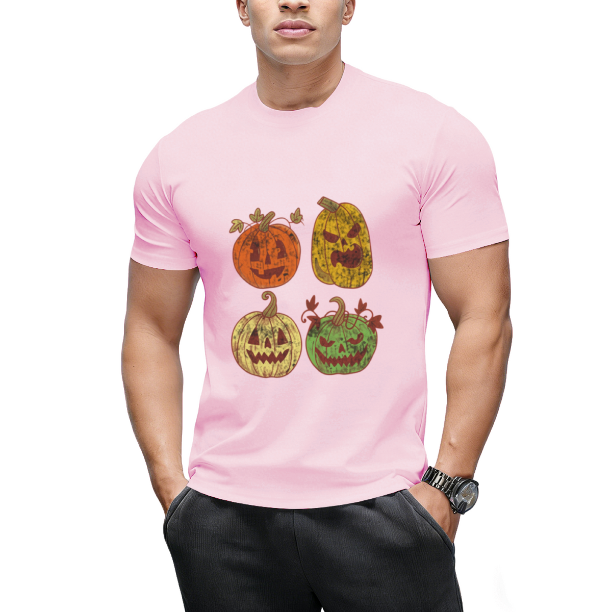 Retro Halloween Pumpkin Graphic T-Shirt
