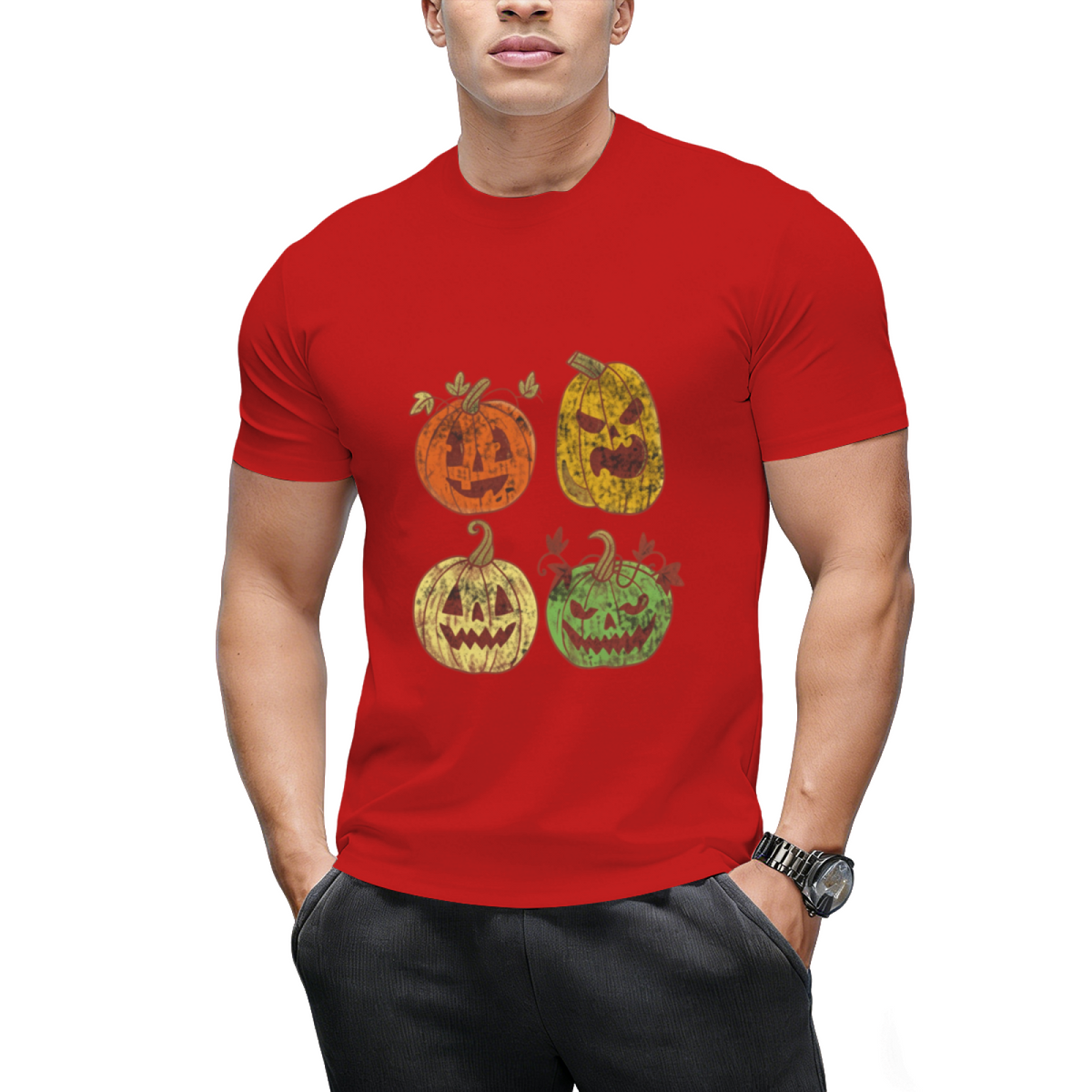 Retro Halloween Pumpkin Graphic T-Shirt