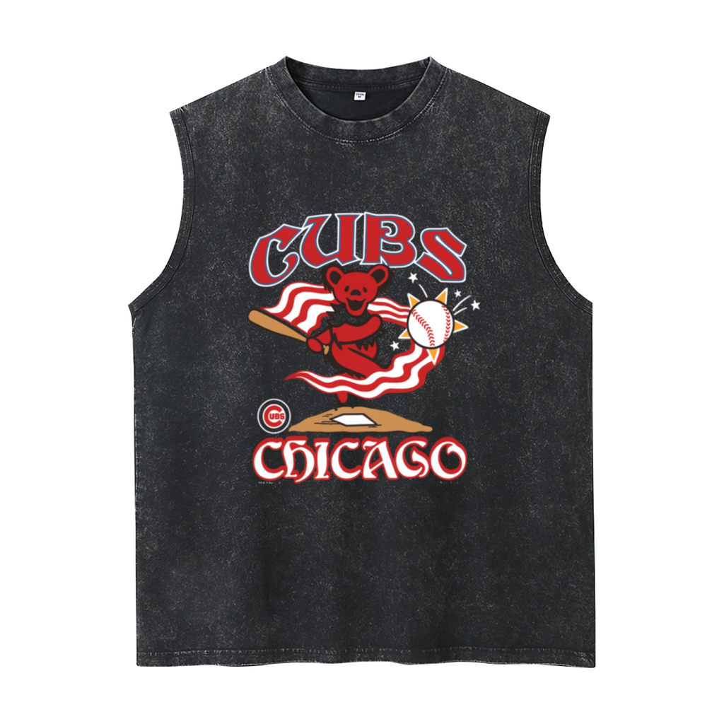 Grateful Dead washed graphic tank top with Homage Cubs graphic