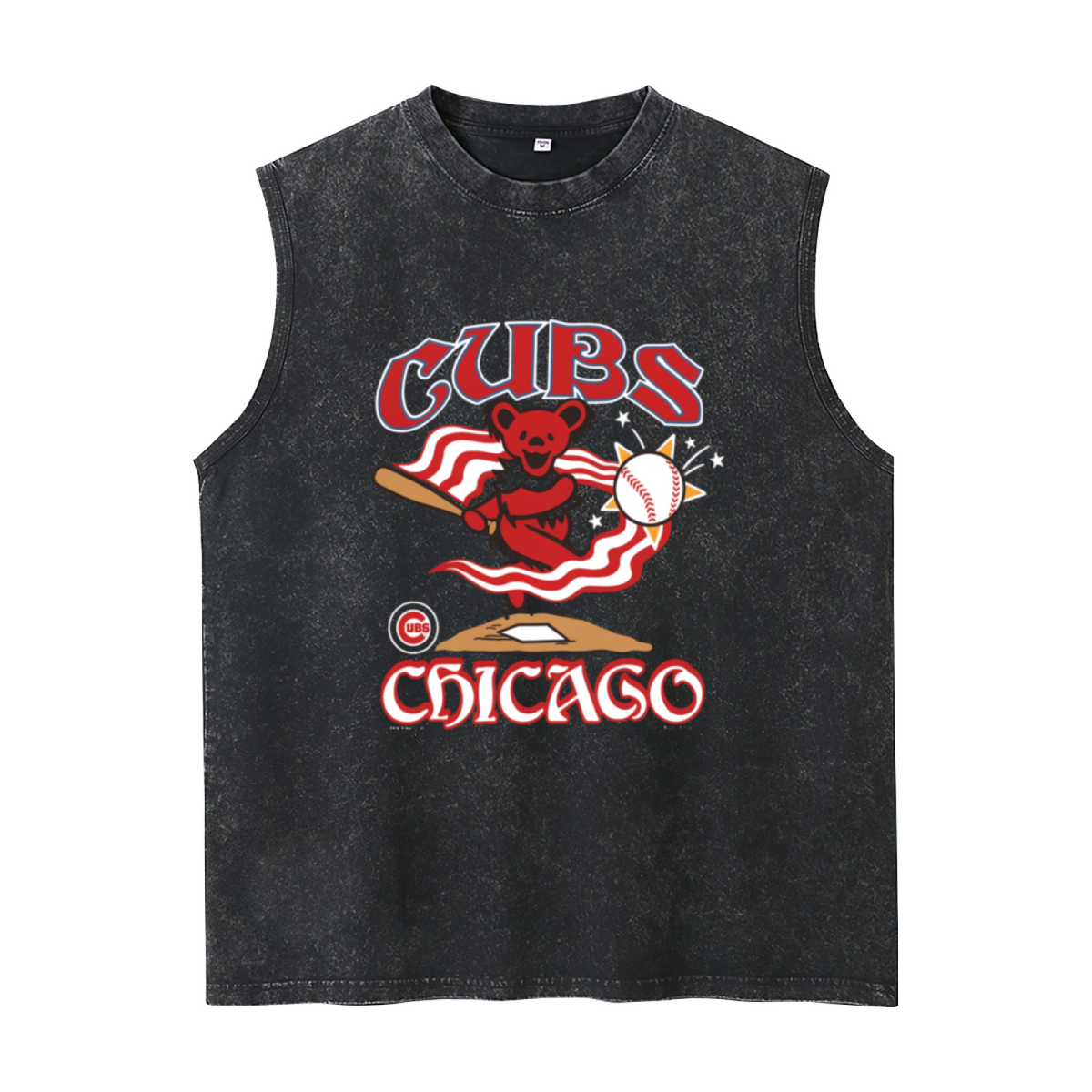 Grateful Dead washed graphic tank top with Homage Cubs graphic