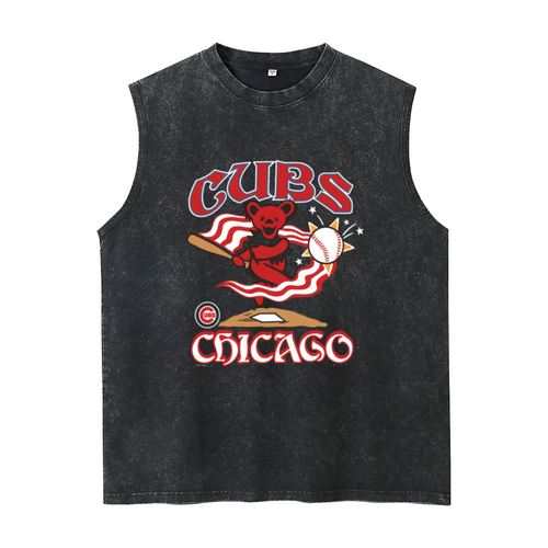 Grateful Dead washed graphic tank top with Homage Cubs graphic