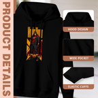 Hood, pouch pocket and sleeve-cuff detail images accompanying the women's Street-Stance Warrior hoodie