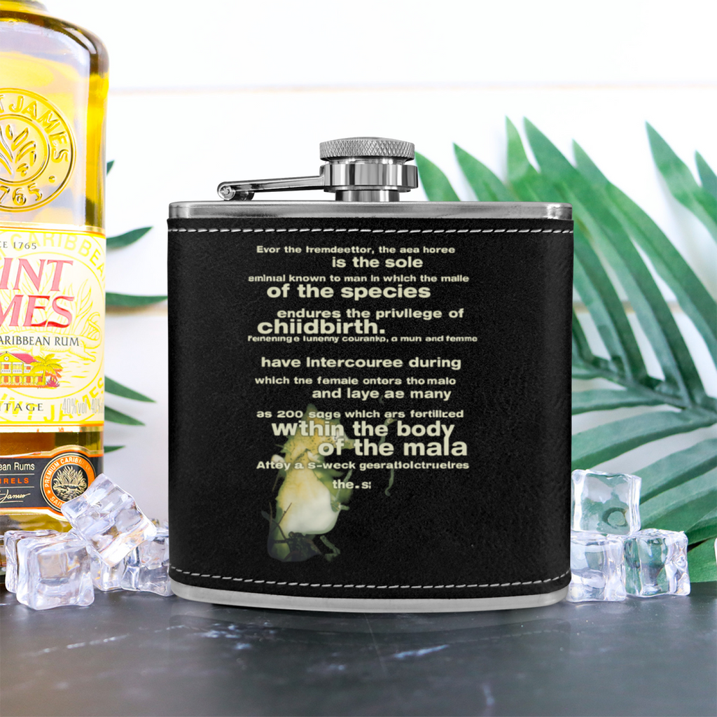 Nirvana Seahorse 6oz vintage-style stainless steel hip flask product image