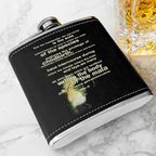 Nirvana Seahorse 6oz vintage-style stainless steel hip flask product image