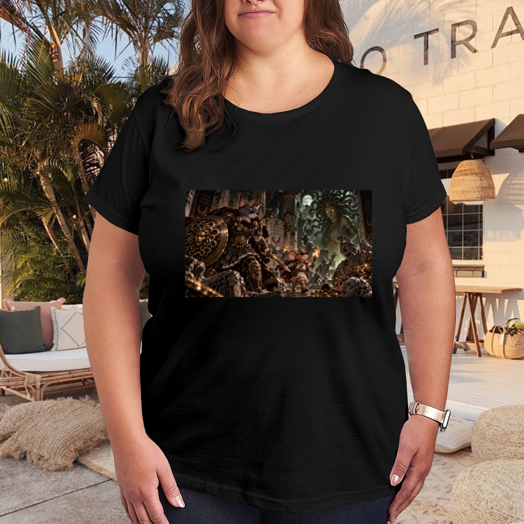 Shield Cat vs Monster Women's T-Shirt for Halloween Parties