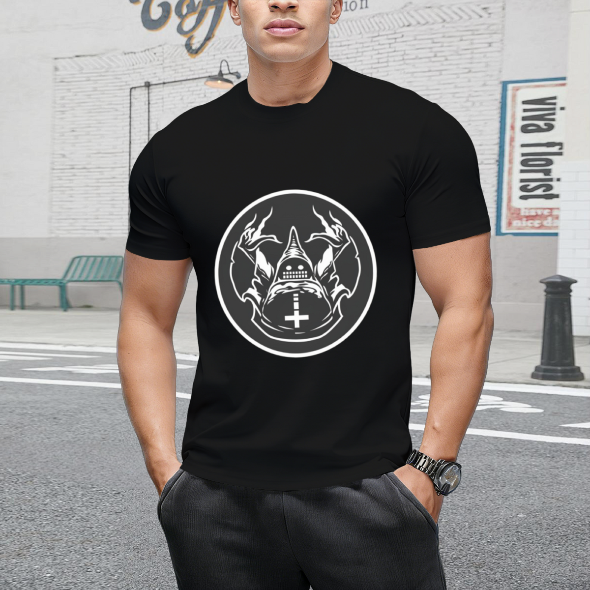 Ungodly Warlock Comix Logo Graphic T-Shirt